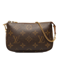 Louis Vuitton B Louis Vuitton Brown Monogram Canvas Canvas Monogram Mini Pochette Accessoires France