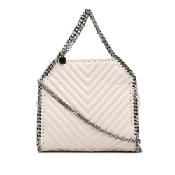 Stella McCartney AB Stella McCartney White Chemical Fiber Fabric Mini Chevron Quilted Falabella Italy