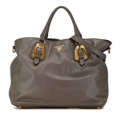 Prada B Prada Gray Calf Leather Solf Satchel China