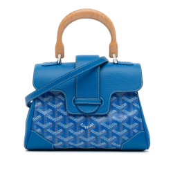 Goyard AB Goyard Blue Coated Canvas Fabric Mini Goyardine Saigon Souple France