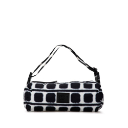 Chanel AB Chanel Black with White Off White Nylon Fabric Printed Sports Ligne Duffle Bag Italy