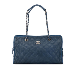 Chanel B Chanel Blue Navy Caviar Leather Leather Caviar French Riviera Tote Italy