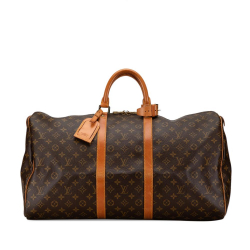 Louis Vuitton B Louis Vuitton Brown Monogram Canvas Canvas Monogram Keepall 55 France