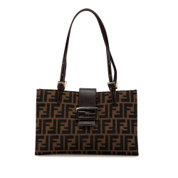 Fendi B Fendi Brown Canvas Fabric Zucca Tote Italy