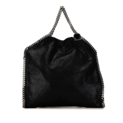 Stella McCartney AB Stella McCartney Black Polyester Fabric Falabella Fold-Over Satchel Italy