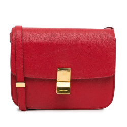 Celine B Celine Red Calf Leather Medium Classic Box Italy