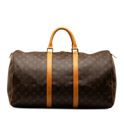 Louis Vuitton B Louis Vuitton Brown Monogram Canvas Canvas Monogram Keepall 50 France