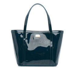 Dolce & Gabbana B Dolce & Gabbana Blue Navy Patent Leather Leather Tote Bag Italy