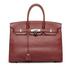 Hermès B Hermès Red Bordeaux Calf Leather Togo Birkin 35 France