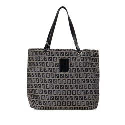 Fendi B Fendi Gray Canvas Fabric Zucchino Tote Italy