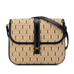 Saint Laurent B Saint Laurent Brown Beige Canvas Fabric Small Le Monogramme Crossbody Italy