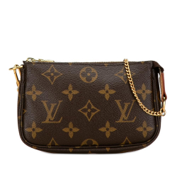 Louis Vuitton AB Louis Vuitton Brown Monogram Canvas Canvas Monogram Mini Pochette Accessoires France