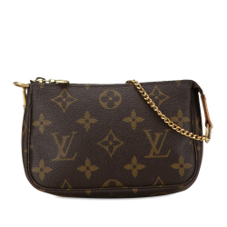 Louis Vuitton B Louis Vuitton Brown Monogram Canvas Canvas Monogram Mini Pochette Accessoires France