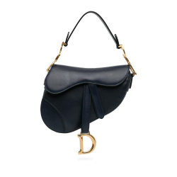 Christian Dior B Dior Blue Navy Calf Leather Mini Saddle Bag Italy