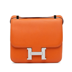 Hermès AB Hermès Orange Calf Leather Swift Constance 24 France