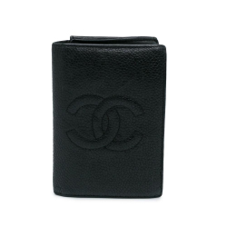 Chanel B Chanel Black Caviar Leather Leather CC Caviar Bi Fold Card Holder Italy