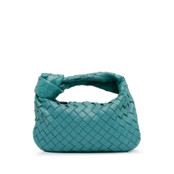 Bottega Veneta AB Bottega Veneta Blue Turquoise Calf Leather Mini Intrecciato Jodie Italy