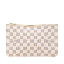 Louis Vuitton B Louis Vuitton White Damier Canvas Canvas Damier Azur Neverfull MM Pouch France