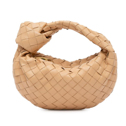 Bottega Veneta AB Bottega Veneta Brown Beige Nappa Leather Leather Mini Nappa Intrecciato Jodie Italy