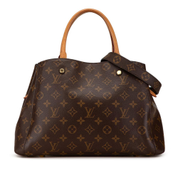 Louis Vuitton B Louis Vuitton Brown Monogram Canvas Canvas Monogram Montaigne MM Spain