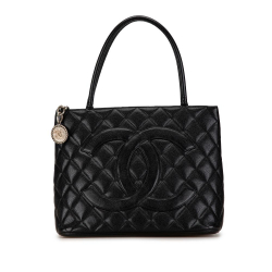 Chanel B Chanel Black Caviar Leather Leather Caviar Medallion Tote Italy