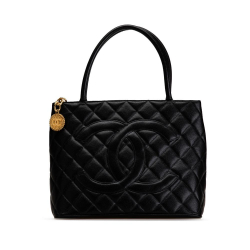 Chanel B Chanel Black Caviar Leather Leather Caviar Medallion Tote France