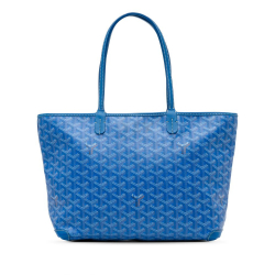 Goyard AB Goyard Blue Coated Canvas Fabric Goyardine Artois PM France