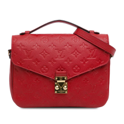 Louis Vuitton B Louis Vuitton Red Monogram Empreinte Leather Pochette Metis France