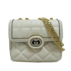 Gucci AB Gucci White Calf Leather Mini Deco Chain Shoulder Bag Italy