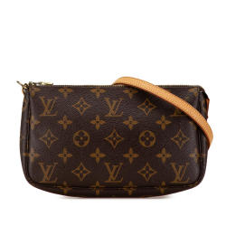 Louis Vuitton B Louis Vuitton Brown Monogram Canvas Canvas Monogram Pochette Accessoires France