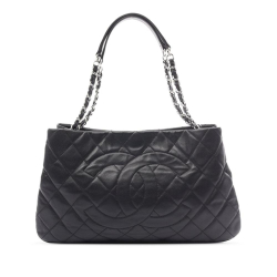 Chanel AB Chanel Black Caviar Leather Leather CC Quilted Caviar Zip Around Chain Tote Italy