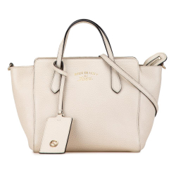 Gucci B Gucci White Off White Calf Leather Mini Swing Satchel Italy