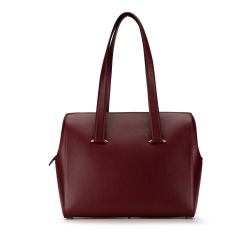 Cartier B Cartier Red Bordeaux Calf Leather Must De Cartier Tote Italy