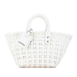 Balenciaga AB Balenciaga White PVC Plastic XS Bistro Basket Bag Italy