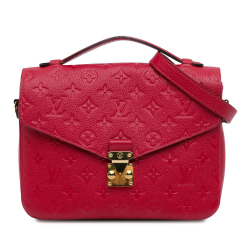 Louis Vuitton AB Louis Vuitton Red Monogram Empreinte Leather Pochette Metis France