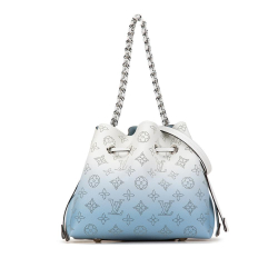 Louis Vuitton B Louis Vuitton Blue Light Blue Calf Leather Monogram Mahina Gradient Bella France