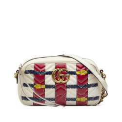 Gucci B Gucci White with Multi Calf Leather GG Marmont Crossbody Italy