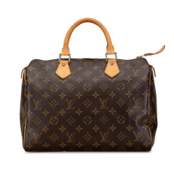 Louis Vuitton B Louis Vuitton Brown Monogram Canvas Canvas Monogram Speedy 30 France