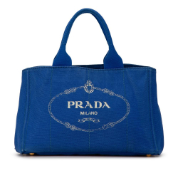 Prada B Prada Blue Canvas Fabric Canapa Logo Satchel Turkey