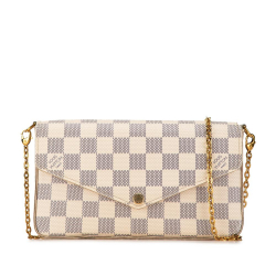 Louis Vuitton B Louis Vuitton White Damier Canvas Canvas Damier Azur Pochette Felicie France