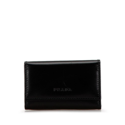 Prada B Prada Black Calf Leather Key Case Italy