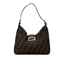 Fendi B Fendi Brown Canvas Fabric Zucca Shoulder Bag Italy