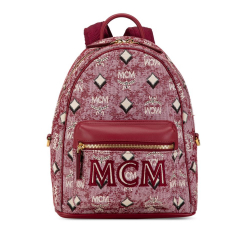 MCM AB MCM Red Canvas Fabric Mini Visetos Stark Backpack Korea, South