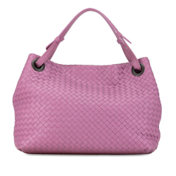 Bottega Veneta B Bottega Veneta Pink Calf Leather Intrecciato Bella Tote Italy