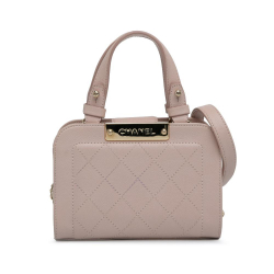 Chanel AB Chanel Pink Light Pink Calf Leather Mini skin Label Click Shopping Tote Italy