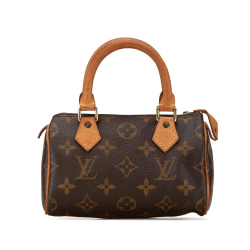 Louis Vuitton B Louis Vuitton Brown Monogram Canvas Canvas Monogram Mini HL Speedy France