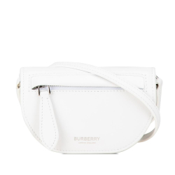 Burberry AB Burberry White Calf Leather Micro Olympia Crossbody Italy