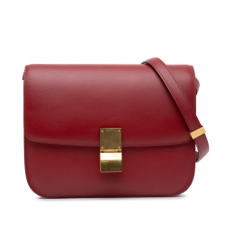 Celine B Celine Red Calf Leather Medium Classic Box Italy