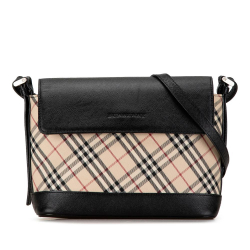 Burberry B Burberry Brown Beige with Black Canvas Fabric Nova Check Crossbody United Kingdom