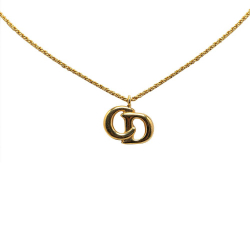 Christian Dior B Dior Gold Gold Plated Metal CD Logo Pendant Necklace Germany